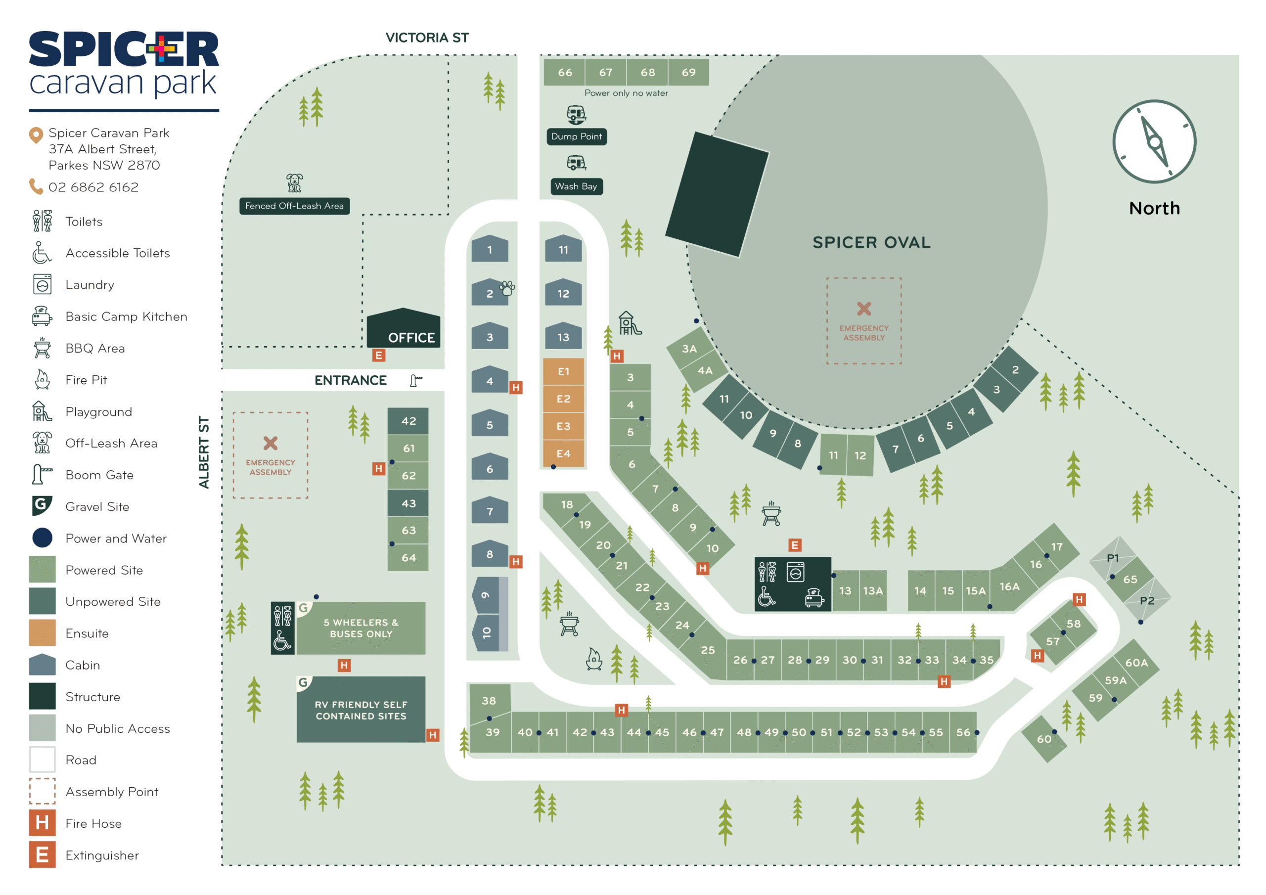 Spicer Caravan Park - Park Map